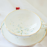 南国瓦瓷|描金咖啡杯 复古田园英式骨瓷下午茶杯 陶瓷杯碟 红茶杯