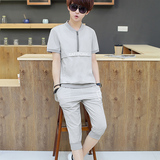 2016夏季青少年短袖T恤男潮流韩版一套衣服学生薄款休闲运动套装