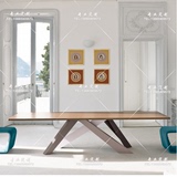 北欧宜家实木会议桌电脑桌咖啡桌创意 铁艺定制办公桌设计师餐桌