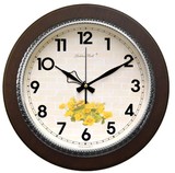 韩国代购 公主家居正品欧式复古圆形 黄色小花装饰挂钟表时钟32cm