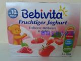 德国bebivita宝宝辅食 草莓+覆盆子+苹果 酸奶果泥杯 钙镁锌 10月