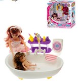 乐吉儿娃娃电动仿真出水梦幻迷你浴室女孩过家家宝宝益智儿童玩具