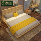 纯实木床1.8米木制床 双人床婚床卧室家具储物木质床 白蜡木床