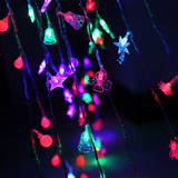 圣诞节树led彩灯闪灯串灯 带尾插玫瑰满天星年会生日新年元旦布置