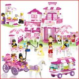 小鲁班儿童益智拼装积木礼物乐高女孩系列公主女童玩具6-8-10岁12