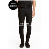 HM H&M专柜正品代购男装低腰水洗弹力紧身牛仔裤0397068002