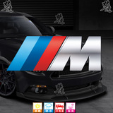 宝马BMW M反光车贴拉花 M标志改装汽车贴纸蓝红条车身小贴画装饰