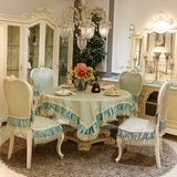 欧式宫廷风刺绣蕾丝餐桌布椅垫桌布茶几布圆桌布立体绣花盖布