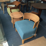 简约日式曲木实木单人沙发椅 餐椅 休闲卧室读书椅 咖啡厅酒吧椅