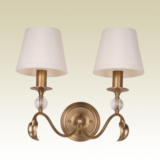 简欧简美双头水晶黄铜壁灯后现代欧式美式样板房别墅卧室床头壁灯