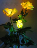 太阳能庭院玫瑰 景观灯别墅装饰灯户外灯仿真花卉花园灯 欧式设计