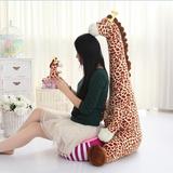 儿童毛绒玩具长颈鹿恐龙企鹅狐狸母子连体沙发懒人卡通座椅凳公仔
