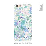 梵高iPhone6sPlus手机壳苹果5硅胶保护套5.5水彩花朵油画硬壳浮雕