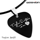 Woshion 钛钢金属吉他拨片项链Taylor Swift 签名 泰勒·斯威夫特