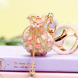 韩国创意礼品水钻月光石福袋汽车钥匙扣女包挂件钥匙链圈可爱饰品