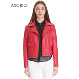 ASOBIO 春季女装 欧美短款机车翻领夹克外套 4511412542