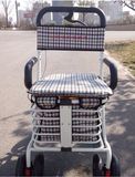 老年购物车买菜手推车老人四轮代步车带轮带座椅助行器 可坐折叠