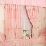 情儿坊 韩式田园客厅\卧室飘窗半遮光立体花蕾丝窗帘 成品可定做