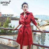 2016年秋款新品欧美时尚中长款风衣韩版显瘦大码休闲英伦女式外套