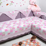 粉红拼块组合欧式沙发垫夏天高档沙发套沙发罩防滑布艺全盖沙发巾