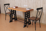 特价美式乡村铁艺实木长方形餐厅桌复古会议办公桌做旧书桌餐饮桌