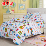雅鹿家纺 三件套韩版全棉儿童宿舍单人床单纯棉三件套 床上用品