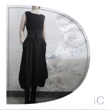 醋 暗黑设计山本耀司initial简约不规则亚麻简洁和风长款连衣裙