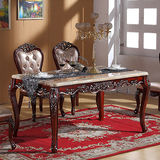 欧式餐桌 小户型大理石餐桌椅组合法式家具长方形实木饭桌6人整装