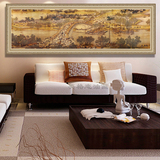 客厅装饰画现代简约新中式清明上河图裱框风景挂画玄关过道油画
