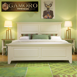 地中海床美式全实木床白色欧式田园风格双人床1.8米大床主卧家具