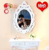 欧式韩式田园白色梳妆台桌简约小户型宜家壁挂迷你梳妆台镜卧室