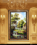 风景玄关装饰画走廊过道风水画墙上竖版挂画欧式墙画单幅美式壁画