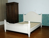 美式乡村田园象牙白色红橡木实木床1.8米床1.5米北欧简约欧式家具