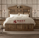 复古 欧式家具美式法式乡村风格实木床家具LOFT风格全松木雕花床