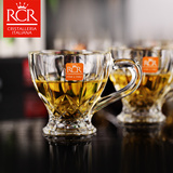 RCR意大利进口水晶杯带把茶杯 拿铁杯摩卡咖啡杯包邮耐热