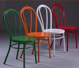 loft欧式餐厅铁艺餐椅个性时尚 工业风铁皮椅餐厅彩色金属椅子