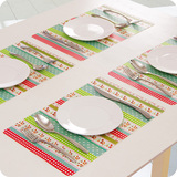 时尚印花餐桌垫 长方形欧式田园西餐垫 防水餐垫盘垫碗垫隔热垫子