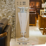 陶瓷落地大花瓶白色简约时尚欧式现代客厅玄关摆件家庭装饰品摆设