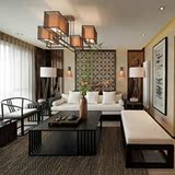 新中式实木沙发组合水曲柳 样板房客厅沙发 茶楼售楼处休息区家具