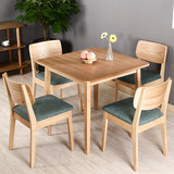 小户型实木餐桌现代简约方形餐桌椅组合4人饭桌组装橡木桌子餐台