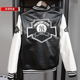 香港正品代购2015冬款MLB棒球服 NY情侣男女装加厚刺绣夹克PU外套