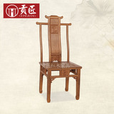 红木家具鸡翅木餐椅新中式古典仿古实木官帽出头餐椅背靠椅餐桌椅