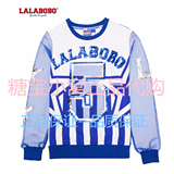 LALABOBO专柜正品代购L91A-WZCM42 原价798 条纹拼接五星套头衫