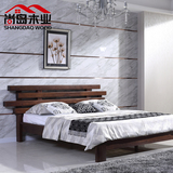 进口北美黑胡桃家具实木床 现代简约双人床 1.5 1.8米 高箱储物床