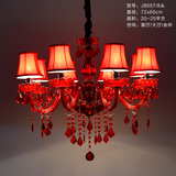 奢华浪漫新婚房间灯 中式红色温馨卧室餐厅客厅欧式蜡烛水晶吊灯