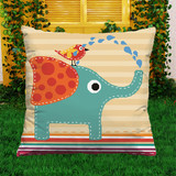 印花3D十字绣抱枕动物卡通动漫可爱小象小鸟水滴儿童房温馨卧室