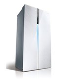 正品Midea/美的BCD-565WKGPM流纱白钢化玻璃对开门冰箱变频风冷