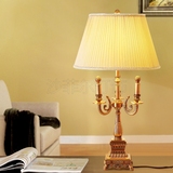 全铜台灯美式乡村卧室书房台灯欧式客厅复古艺术床头纯铜装饰铜灯