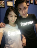 2015新款superme3M反光男女短袖T恤会发光的衣服修身情侣装打底衫
