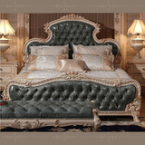 新品 欧式全实木床 法式卧室成套高档真皮艺婚床 公主床1.8双人床